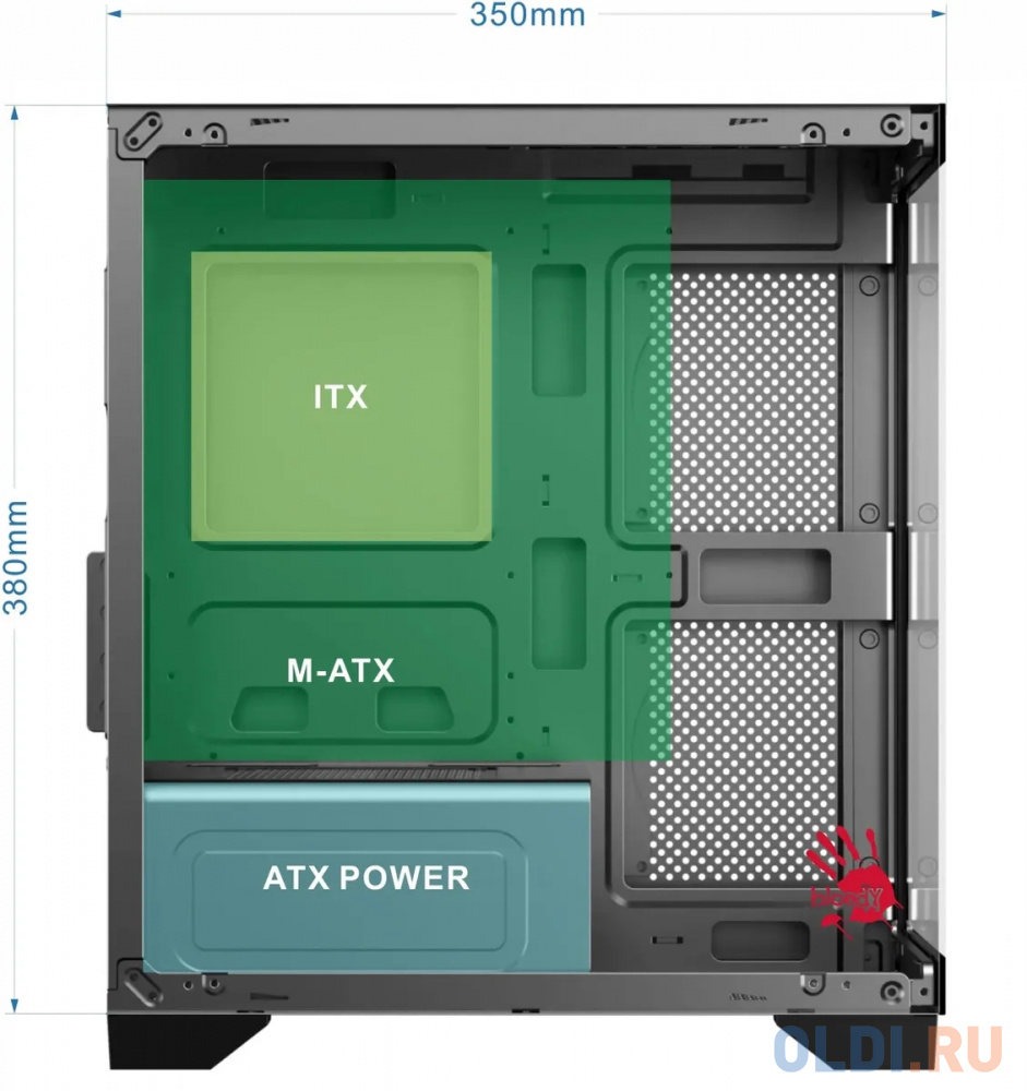 Корпус Bloody BD-CC103 белый без БП mATX 7x120mm 1xUSB2.0 1xUSB3.0 audio bott PSU в Москвe