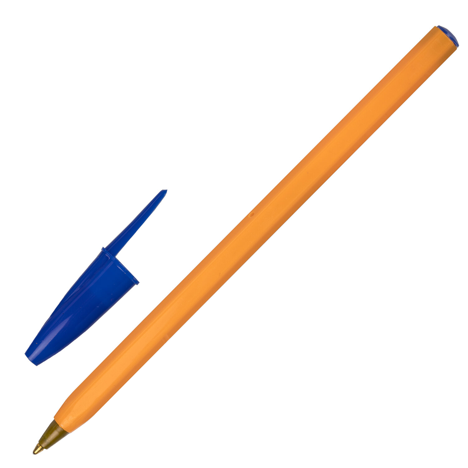 143740, (цена за 50 шт.) Ручка шариковая STAFF "Basic Orange BP-01", письмо 750 метров, СИНЯЯ, длина корпуса 14 см, узел 1 мм, 143740