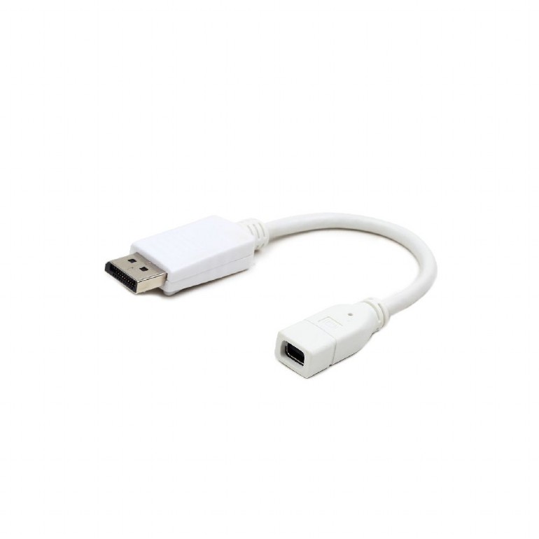 Переходник (адаптер) Mini DisplayPort(F)-DisplayPort(20M), 16 см, белый Cablexpert