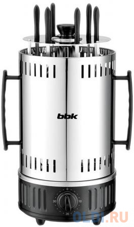 Электрошашлычница BBK BBQ603T серебристый черный
