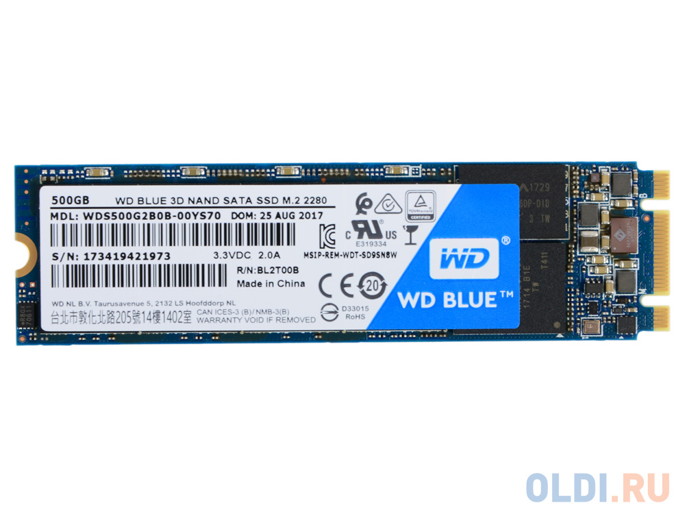 SSD накопитель Western Digital WDS500G2B0B 500 Gb SATA-III WDS500G2B0B