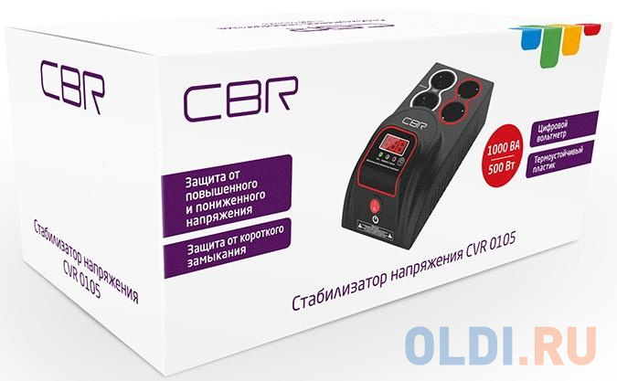 Стабилизатор напряжения CBR CVR 0105 4 розетки 1.2 м