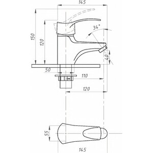 Смеситель для раковины Профсан Плюс PSM-740-023 хром