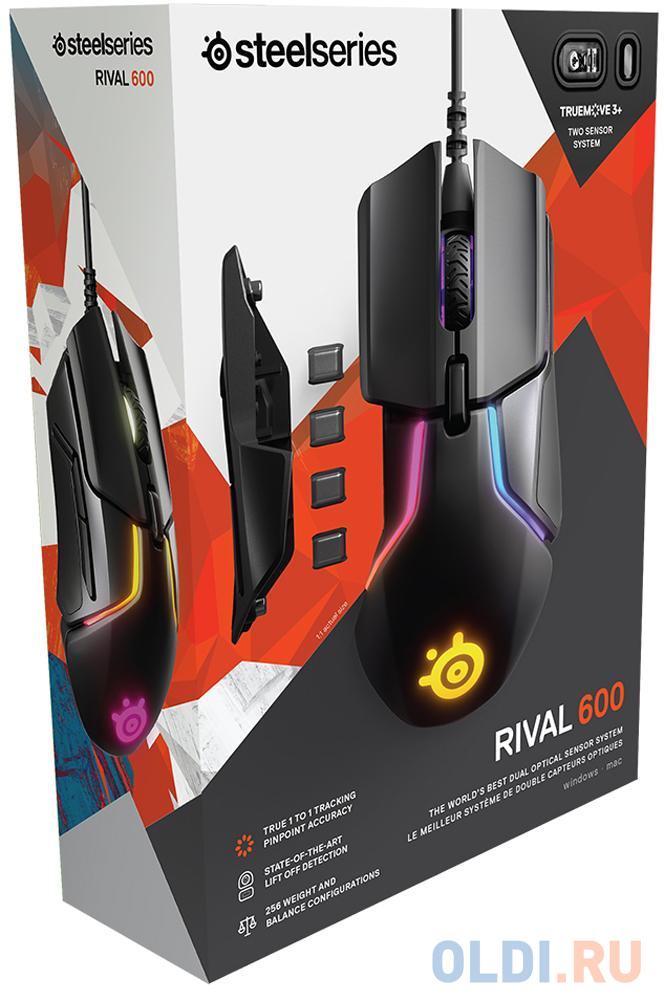 Мышь проводная Steelseries Rival 600 чёрный USB