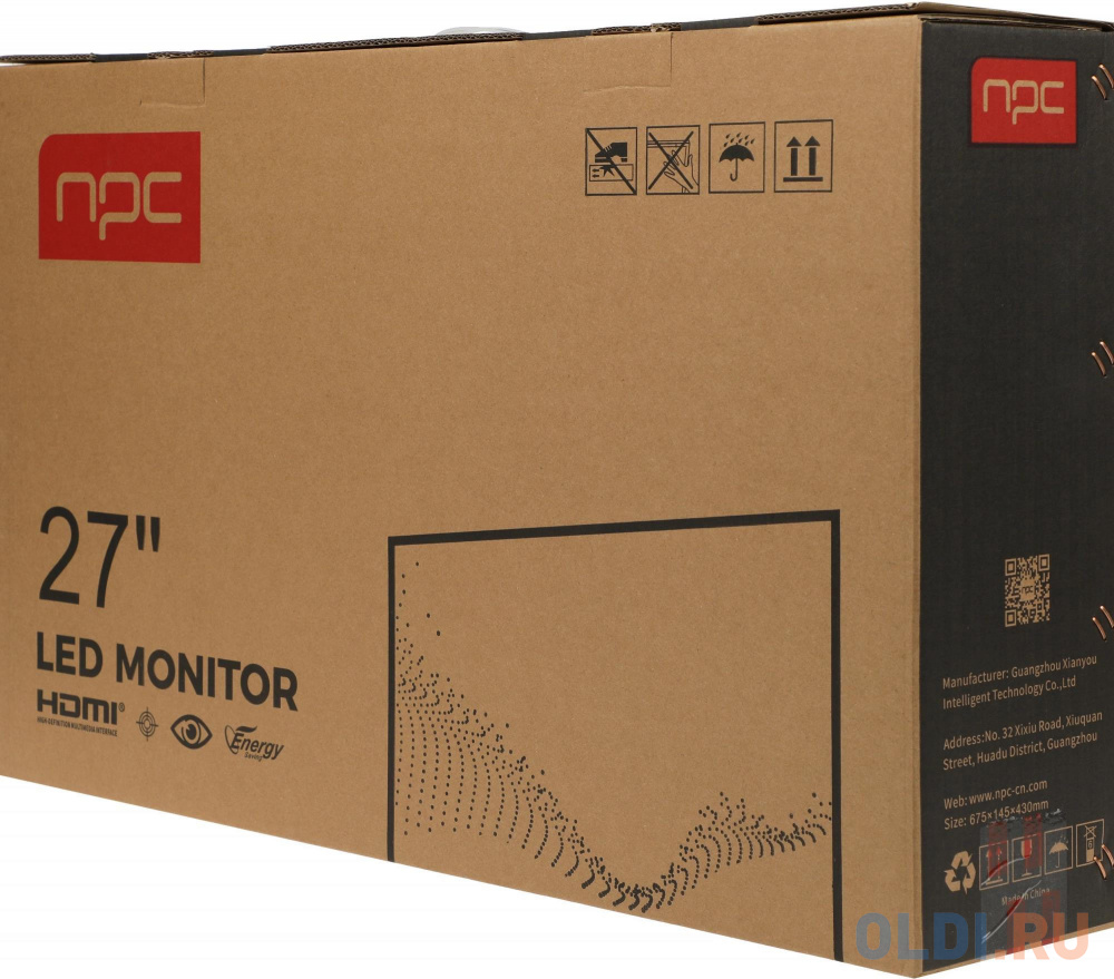 Монитор NPC 27" MF2703 черный IPS LED 5ms 16:9 DVI HDMI M/M матовая 250cd 178гр/178гр 1920x1080 75Hz VGA FHD 4кг в Москвe