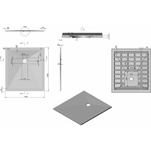 Душевой поддон Vincea VST-4SR 100х90 с сифоном, белый матовый (VST-4SR9010W, Vsph-D132)