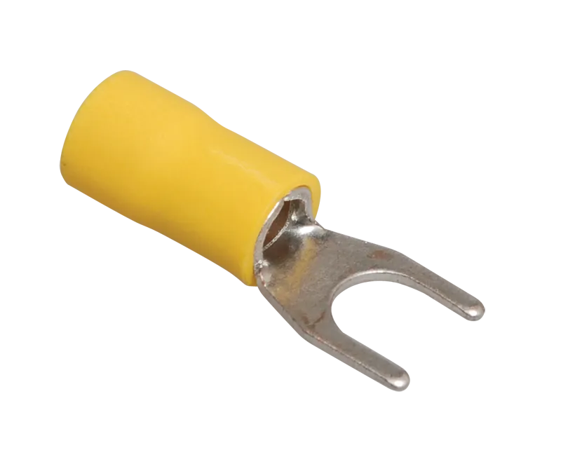 Наконечник НВИ вилочный изолированный, 4 мм² - 6 мм², медь, луженый, под опрессовку, желтый, 20 шт., IEK НBИ5.5-6 (UNL10-4-006-6-6)