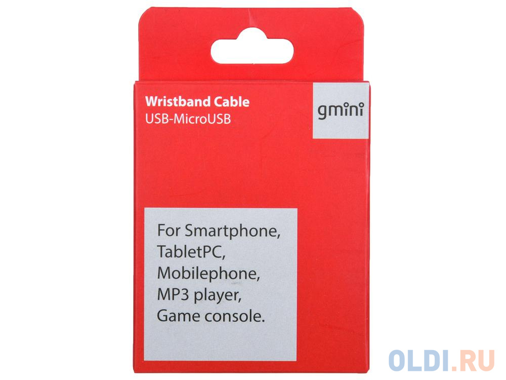 Кабель-браслет microUSB Gmini GM-WDC-200BL плоский голубой