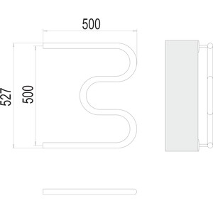 Полотенцесушитель водяной Terminus М-образный 500х500 без крепления (4620768880490) в Москвe