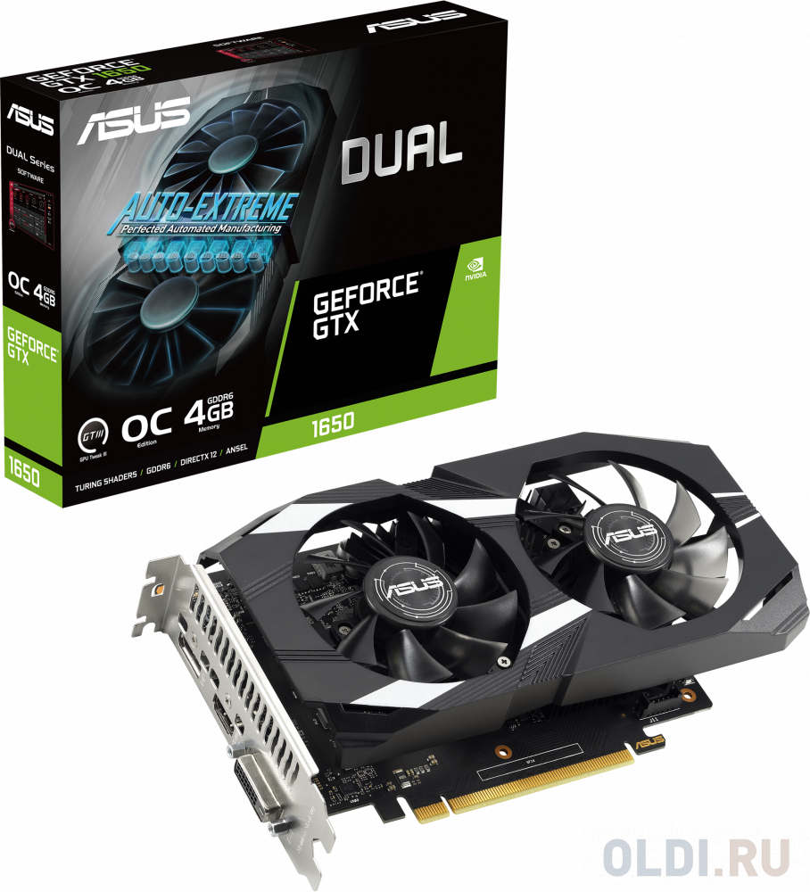 ASUS DUAL-GTX1650-4GD6-P-V2//GTX1650 DVI HDMI DP 4G D6; 90YV0GX9-M0NA00 в Москвe