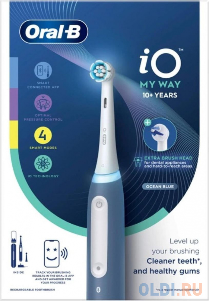 Электрическая зубная щетка IO4 MY WAY OCEAN BLUE+EXTRA BRUSH ORAL-B