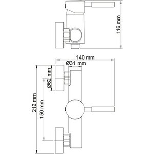 Смеситель для душа Wasserkraft Main хром (4102)