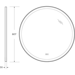 Зеркало Cezares Cadro 80 с подсветкой, сенсор, подогрев (CZR-SPC-CADRO-800-LED-TCH-WARM) в Москвe