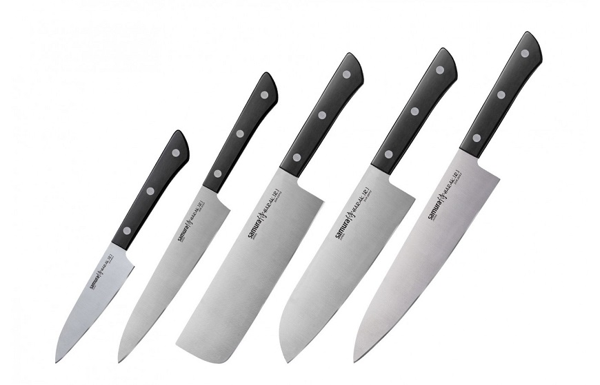 Набор из пяти ножей Samura Harakiri (11, 23, 45, 85, 95), корроз.-стойкая сталь, ABS пластик