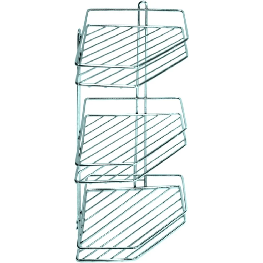 Угловая трехъярусная полка для ванной комнаты Аквалиния