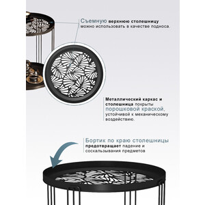 Столик журнальный Мебелик SHT-CT82 чёрный муар (П0007382) в Москвe