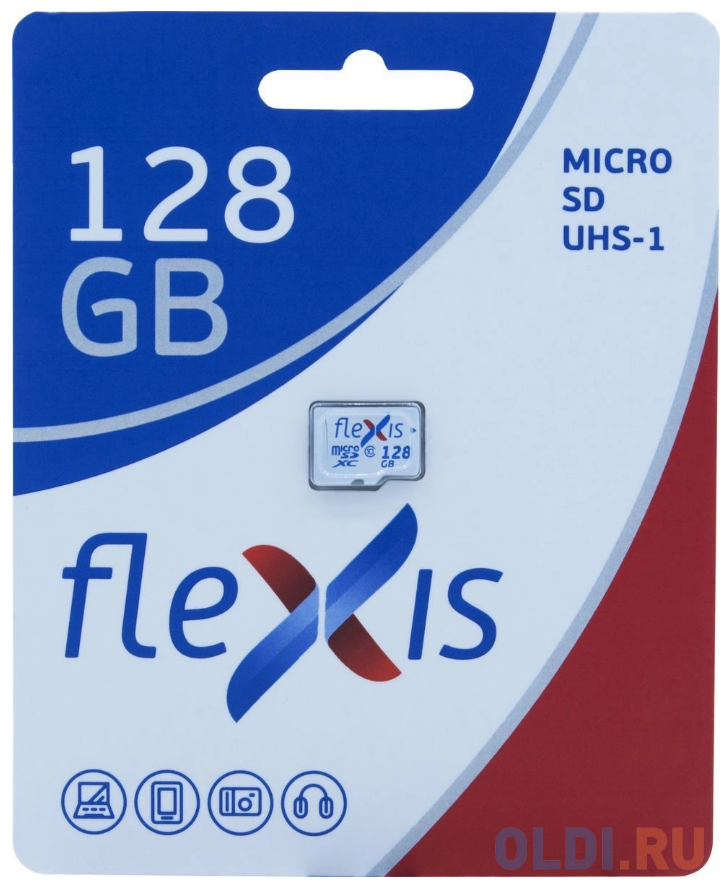 Карта памяти microSDXC 128Gb Flexis FMSD128GU1