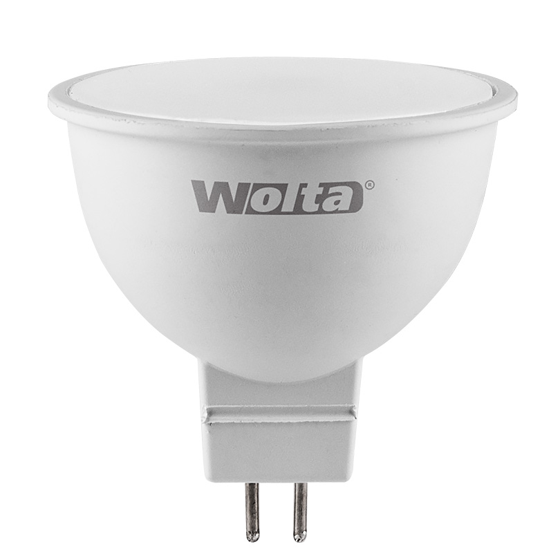 Лампа светодиодная GU5.3, MR16, 8Вт, 560лм, 4000K/белый, 80 Ra, Wolta (30SMR16-220-8GU5.3)