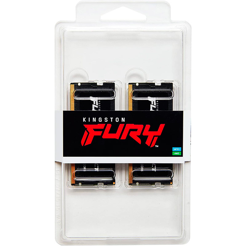 Модуль памяти Kingston Fury Impact Black DDR5 SO-DIMM 6400MHz PC-48000 CL38 - 32Gb (2х16Gb) KF564S38IBK2-32