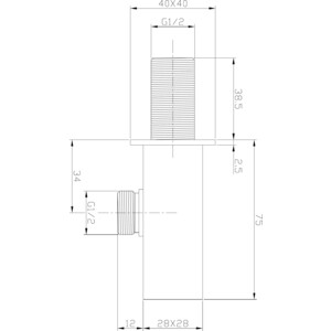 Шланговое подсоединение Aquanet Square хром (252256)