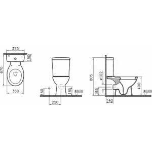 Унитаз-компакт Norm Nord Duroplast с микролифтом (9845B099-7202)