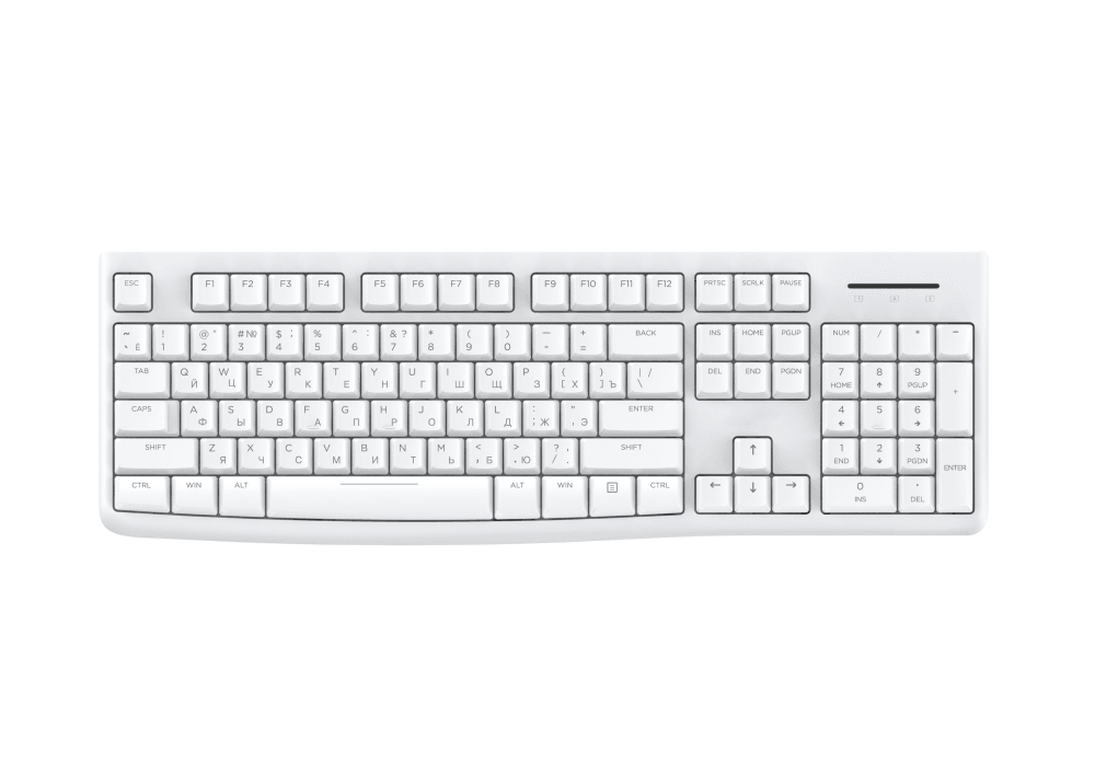 Клавиатура проводная Dareu LK185, мембранная, USB, белый (LK185 White ver2)