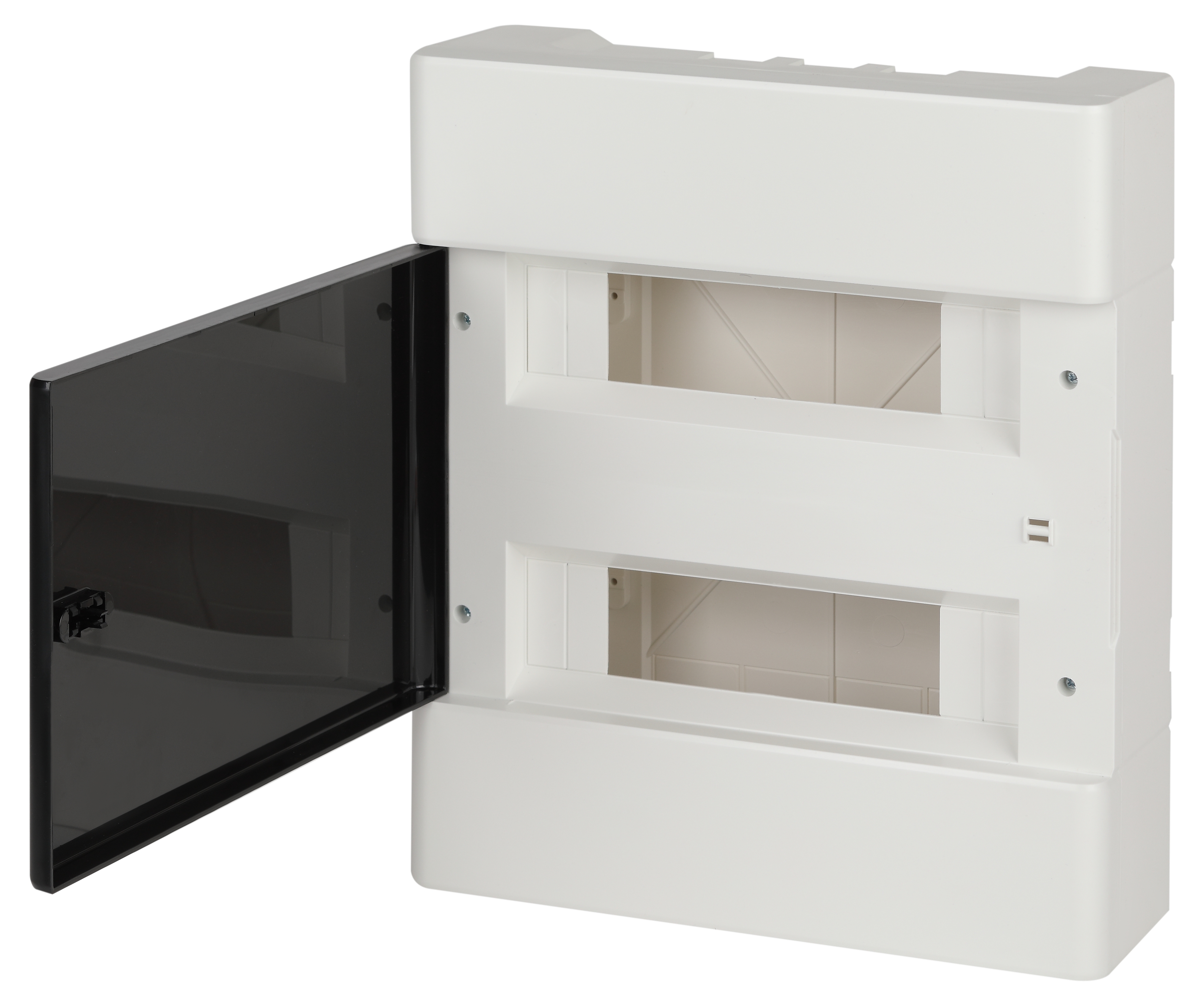 Щит распределительный Trend BOXS-24-p-s-t, навесной, пластик, 2 ряда/24 модуля, прозрачная дверь, белый, IP 41, ЩРН-П-24 Эра (Б0052641)