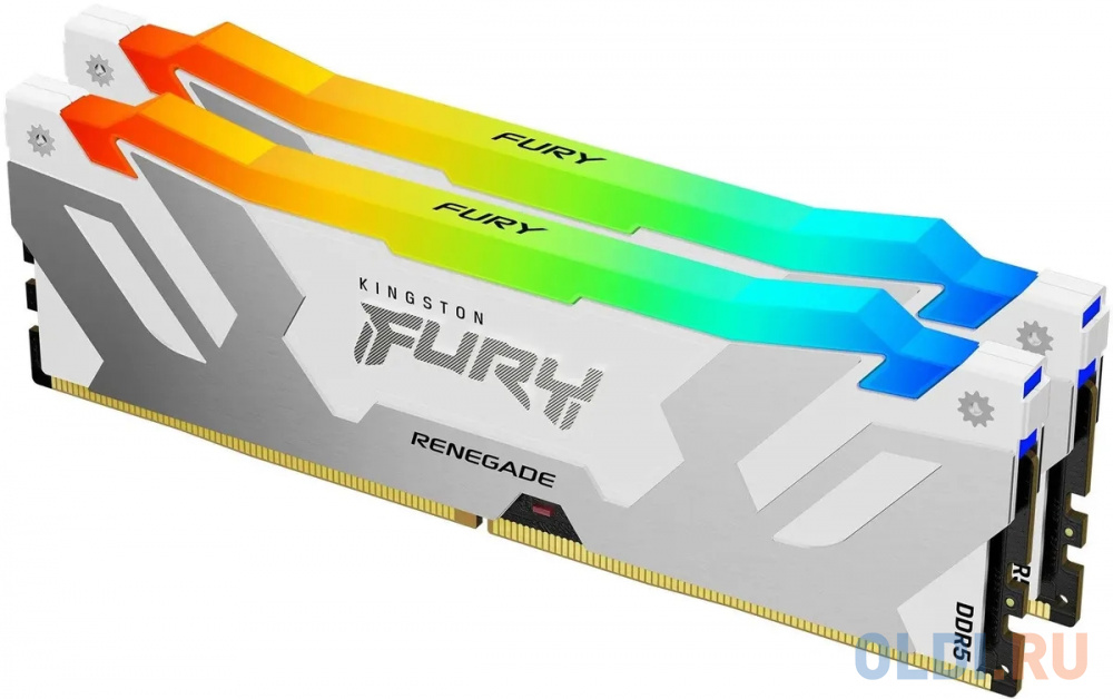 Комплект памяти DDR5 DIMM 64Гб (2х32Гб) 6000MHz CL32, Kingston FURY Renegade White RGB