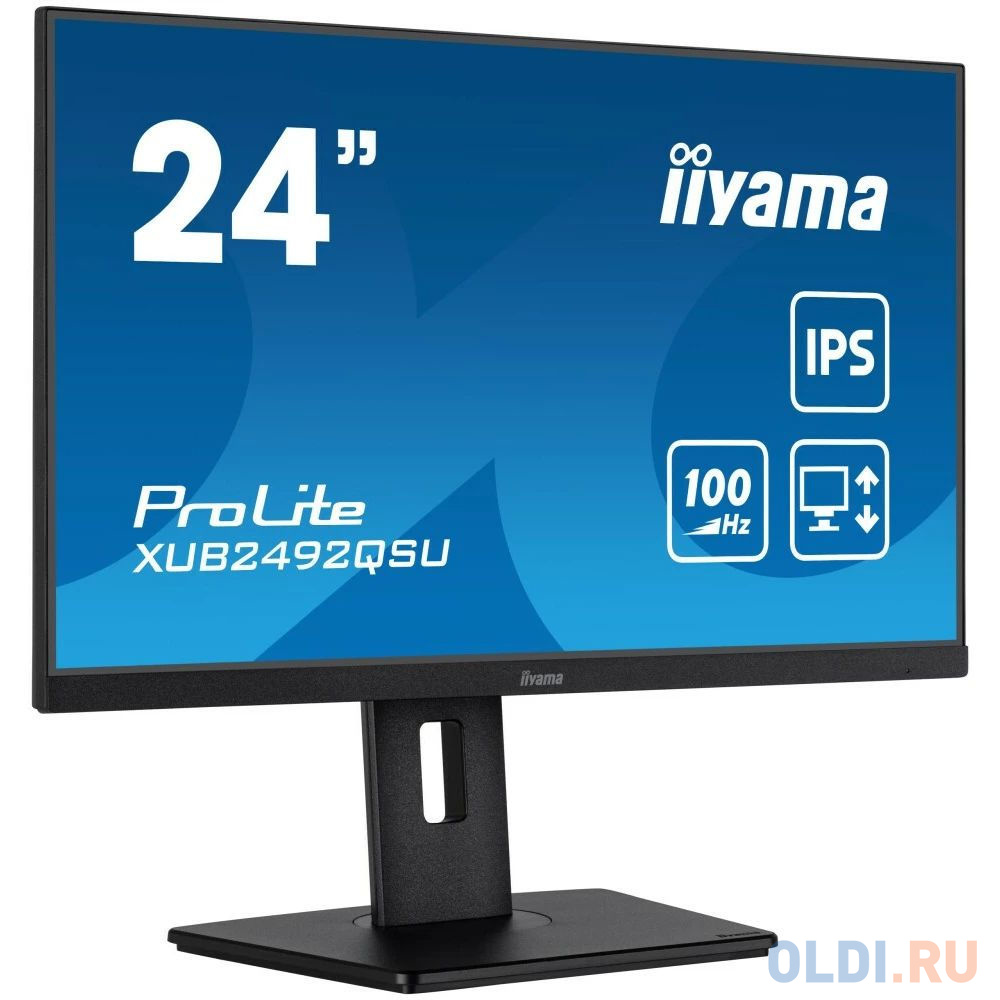 LCD Iiyama 23.8'' XUB2492QSU-B1 {IPS 2560x1440 100Hz 0.5ms 178/178 300cd 1000:1 8bit HDMI2.0 DisplayPort1.2 3xUSB3.2 USB-C(PD 15W) HAS Pivot