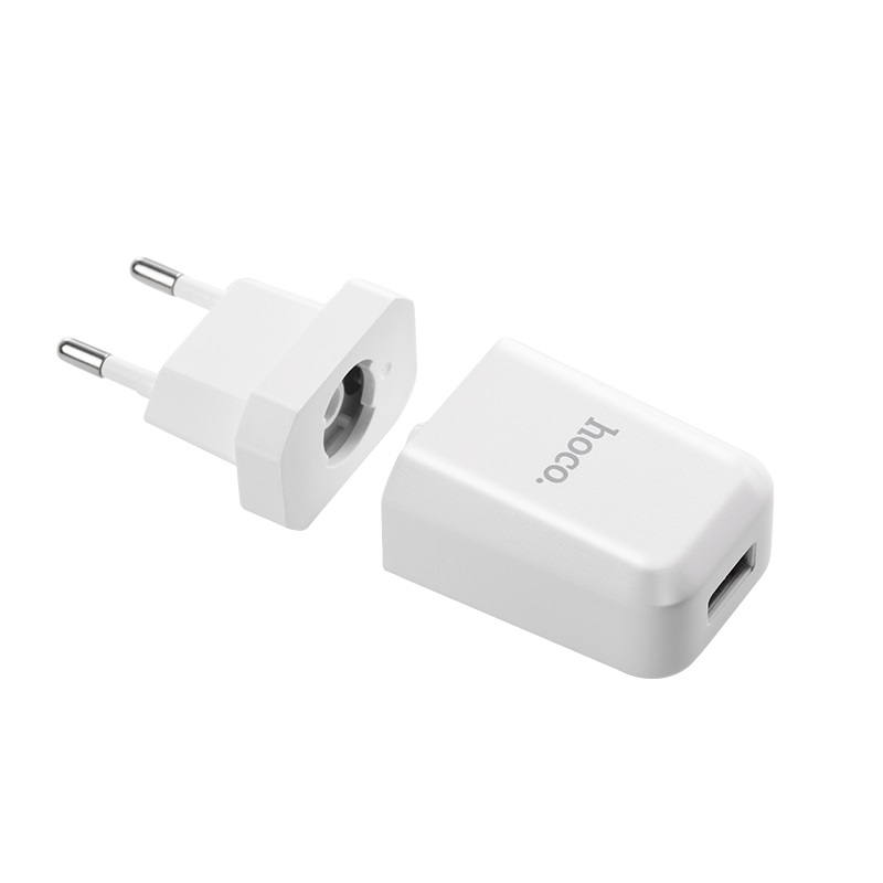 Сетевое зарядное устройство Hoco зарядное устройство с заменяемым штекером C45 Cool rotary, USB, US/EU/UK, белый (6957531082200)