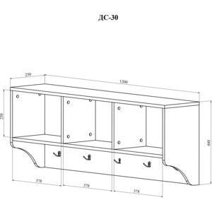 Вешалка Compass ДримСтар ДС-30 белое дерево