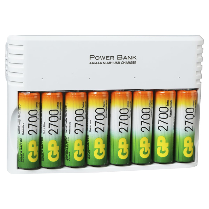 Зарядное устройство GP + 8 аккумуляторов АА 2700mAh 270AAHC/CPBXL-2CR8 24/96 в Москвe