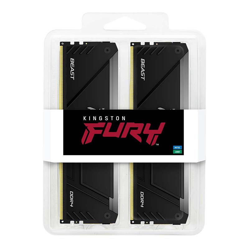 Модуль памяти Kingston Fury Beast RGB RTL Gaming DDR4 DIMM 3600MHz PC4-28800 CL18 - 32Gb Kit (2x16Gb) KF436C18BB2AK2/32