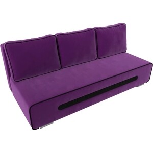 Прямой диван АртМебель Приам микровельвет фиолетовый