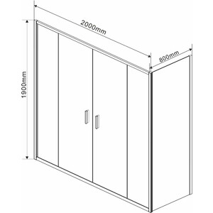 Душевой уголок Vincea Garda VSR-1G2 200x80 прозрачный, хром (VSR-1G28020CL) в Москвe