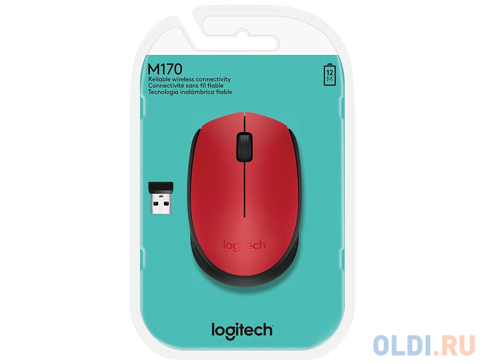 Мышь (910-004641) Logitech Wireless Mouse M171, Red