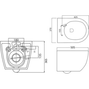 Комплект унитаза Cezares Stylus с сиденьем микролифт (CZR-513-TH-R, CZR-2011-SC) в Москвe