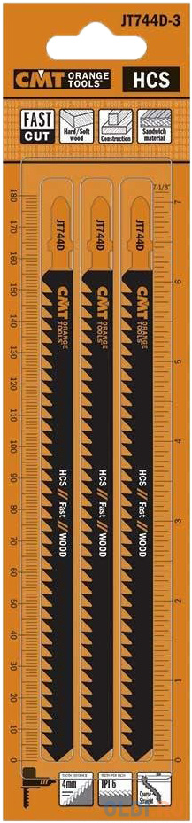 Пилки лобзиковые CMT JT744D-3 дерево/черновой рез 3шт.