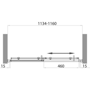 Душевая дверь BelBagno Uno BF-1 115х190 рифленая Punto, хром (UNO-BF-1-115-P-Cr) в Москвe