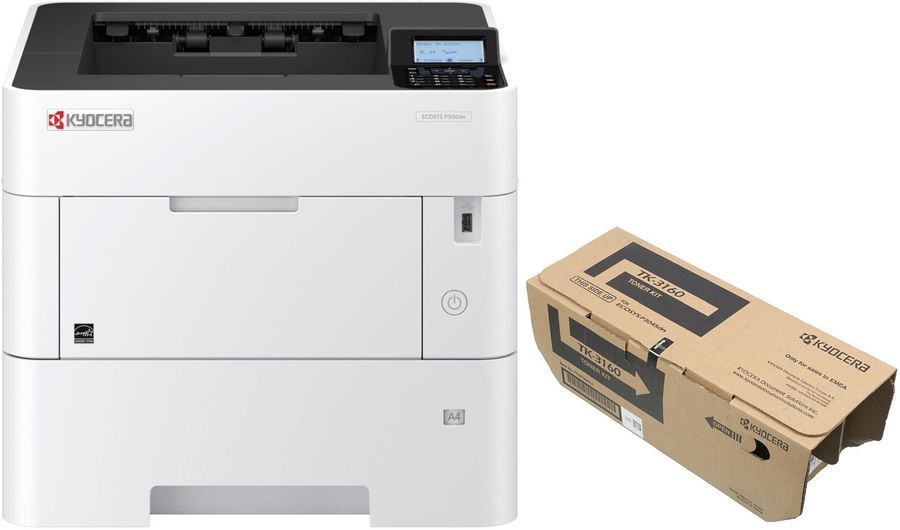 Принтер лазерный Kyocera P3150dn A4 Duplex Net белый (в комплекте: + картридж)