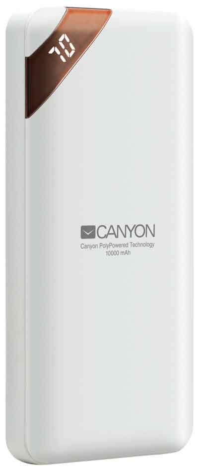 Внешний аккумулятор Canyon Power Bank 10000mAh White CNE-CPBP10W в Москвe