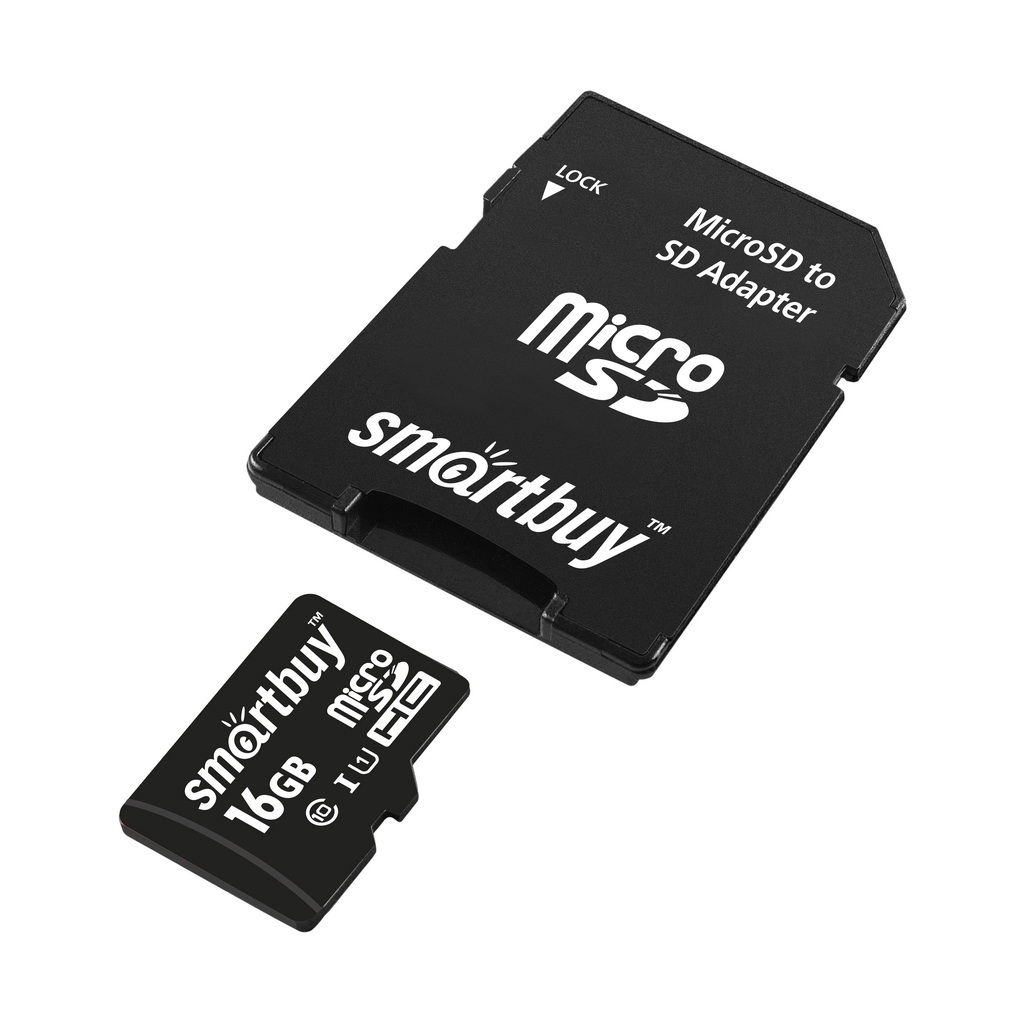 Карта памяти SmartBuy micro SDHC 16Gb Class 10 UHS-I + ADP