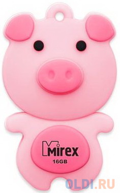 Флеш накопитель 16GB Mirex Pig, USB 2.0, Розовый