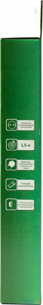 Сетевой фильтр Юнивольт 00-00000389 1.5м (5 розеток) белый (коробка) в Москвe