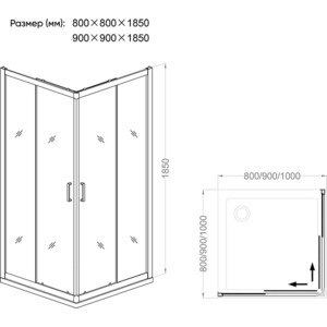 Душевой уголок Veconi Rovigo 80x80 прозрачный, хром (RV11-80K-01-19C1)