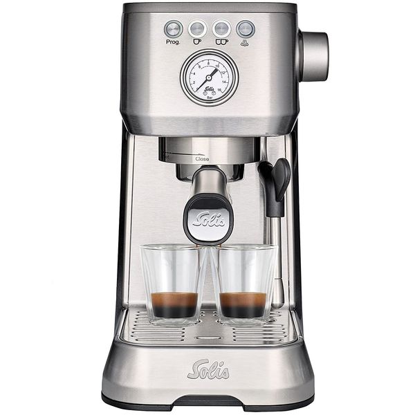 Кофеварка рожковая Solis 1170, 1.7 кВт, кофе молотый, 1.7 л, ручной капучинатор, серебристый