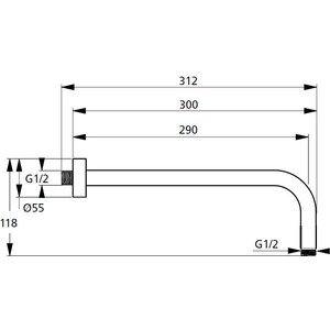 Кронштейн для верхнего душа Ideal Standard Idealrain l1 (B9444AA)