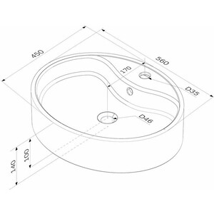 Раковина накладная Am.Pm Func 56х46 (M8FWCC20561WG)