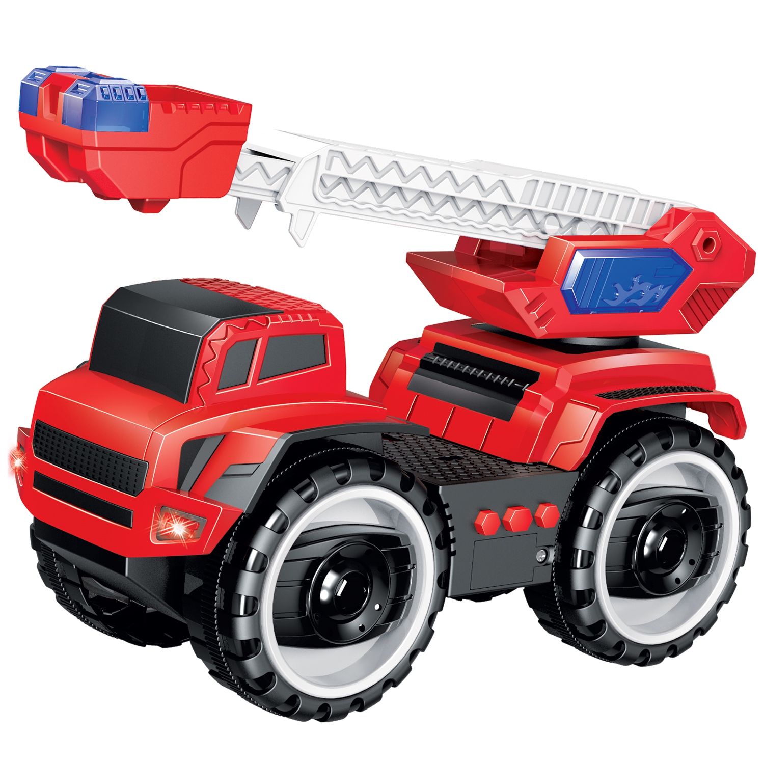 Пожарный автомобиль Handers "Большие колёса: Пожарная автолестница", 22 см, звук, свет, красный (HAC1608-148)