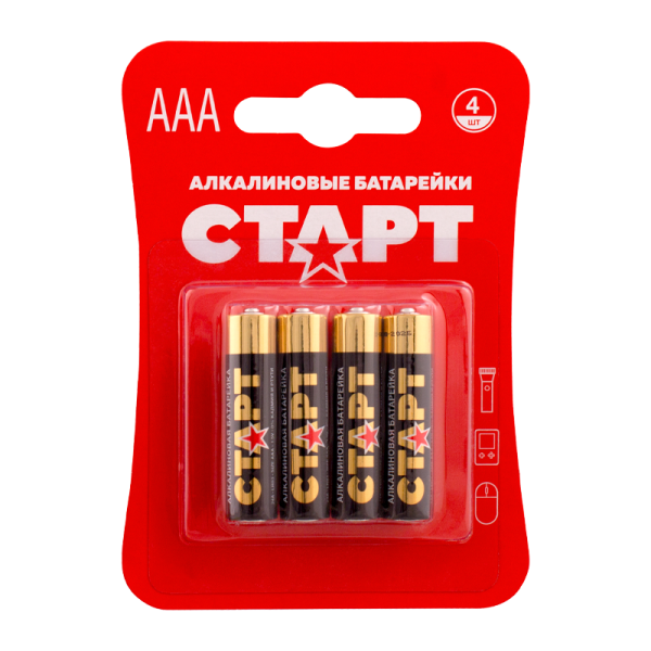Батарея СТАРТ AAA (LR03), 1.5V, 4 шт. (4670012295969)